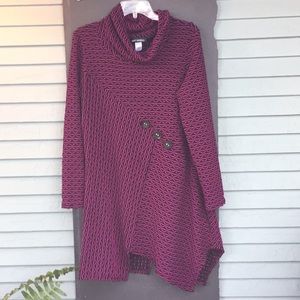 Violet/pink and black poncho large